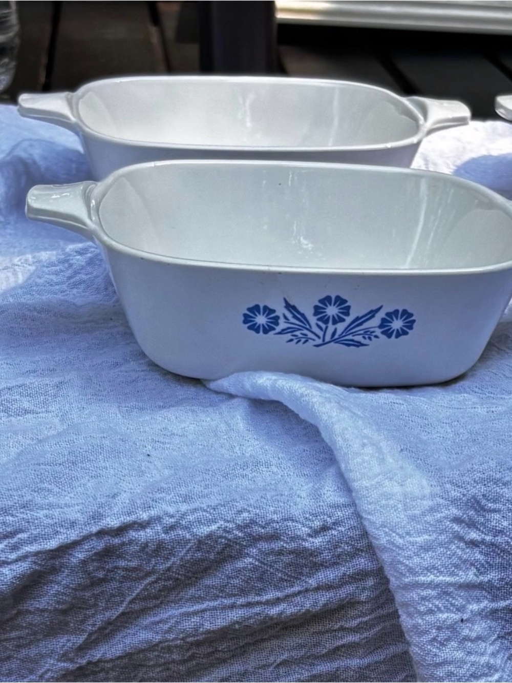 2 Corningware White Ceramic Petite Pan P-41